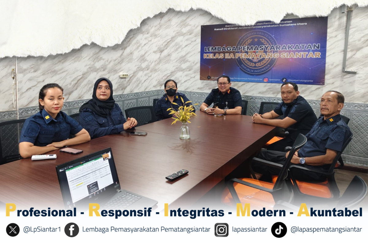 Kalapas Pematangsiantar Ikuti Rapat Pembahasan Tindak Lanjut Rekomendasi Hasil Pemeriksaan BPK Secara Virtual